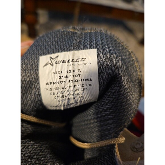 Wellco Intermediate Cold/Wet Military Boots Mens 12R Tan Suede 298-107 - Picture 3 of 4